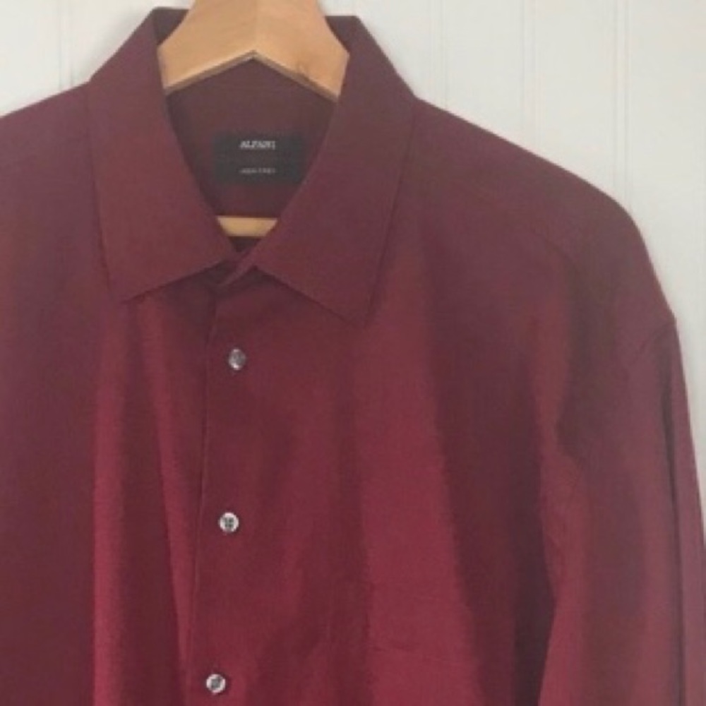 Alfani Red/Rust Iron Free Men’s Dress Button Shirt